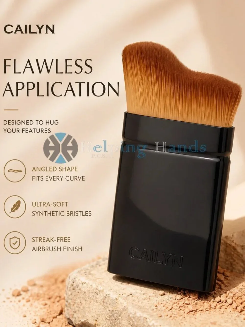 Cailyn Cosmetics Professional Makeup Brush Set 3 Pack. O! Curve, Circle, Double